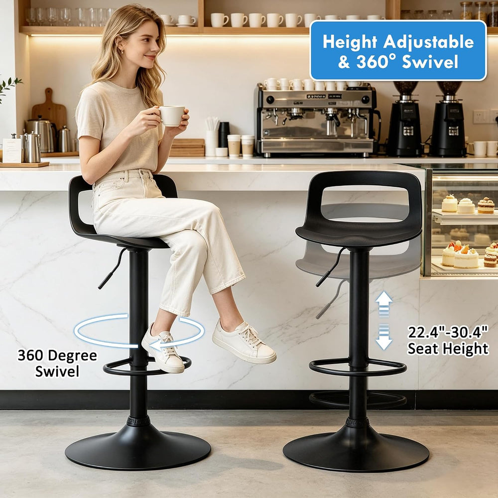 LSSPAID Bar Stools Set of 3, Adjustable Height 360° Swivel Bar Stools with Ba...