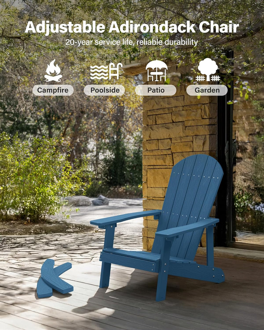 YEFU Outdoor Rocking Chair Set of 2,Adirondack Rocking Chair,Patio Rocker Cha...