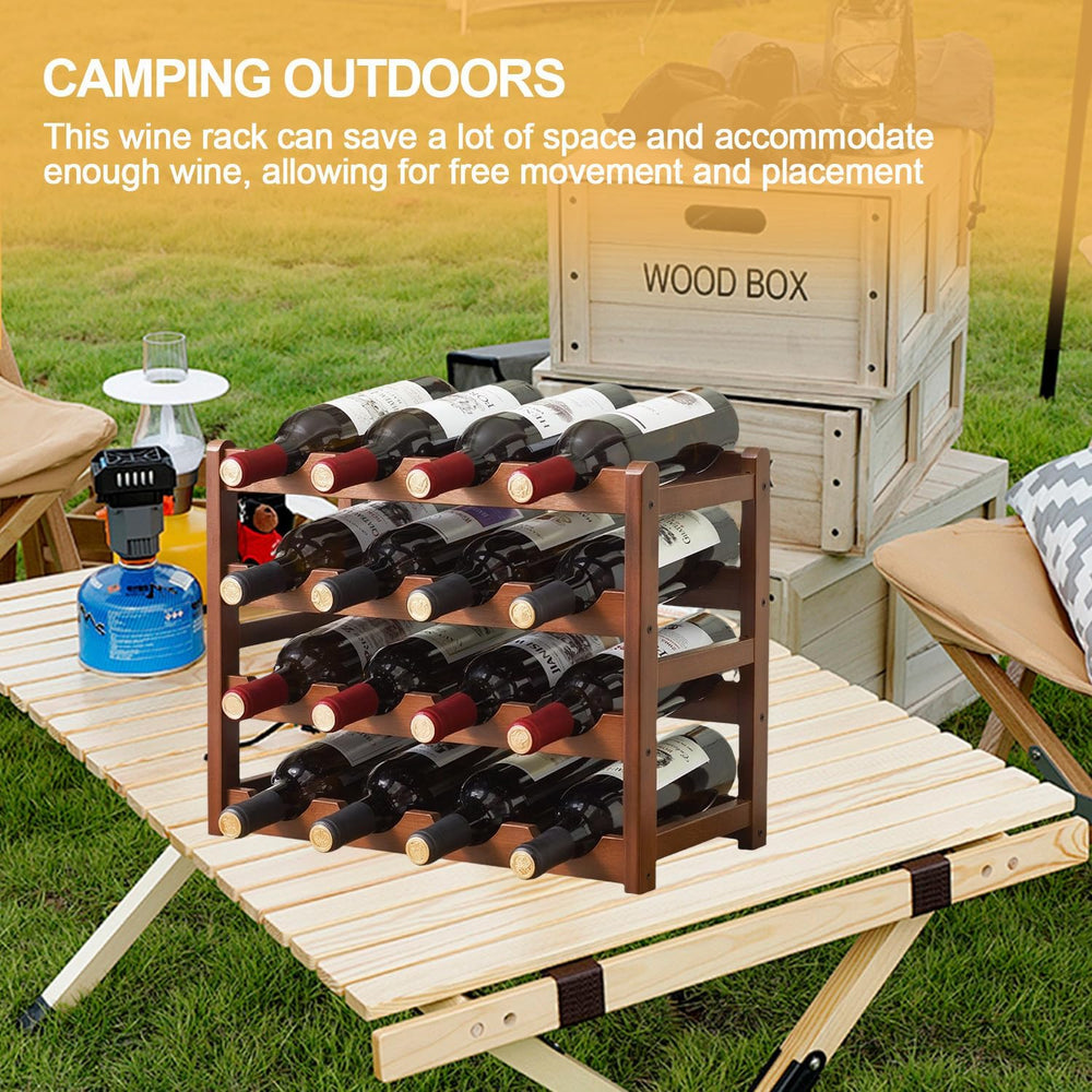 Wine Rack Countertop, 16 Bottle Wine Racks for Wine Bottles Storage Display, ...