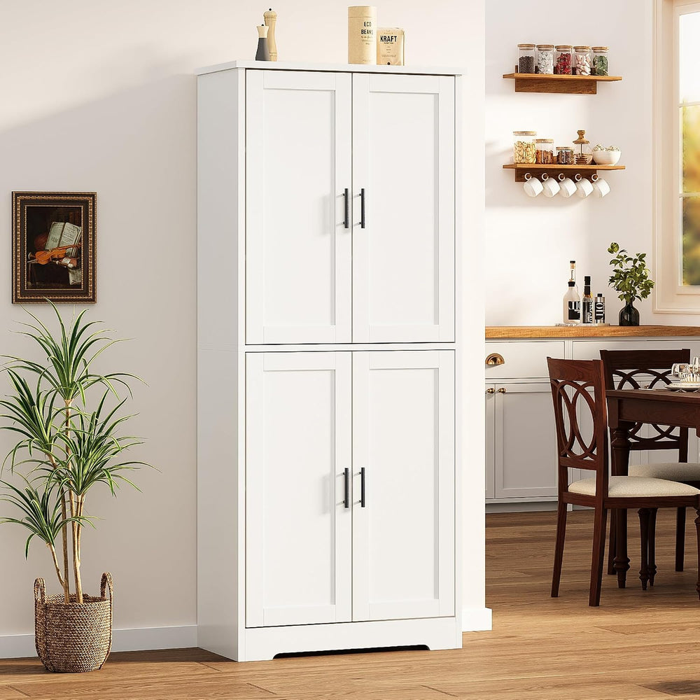IDEALHOUSE Pantry Cabinet,70" Tall Kitchen Pantry Cabinet with 4 Doors a...