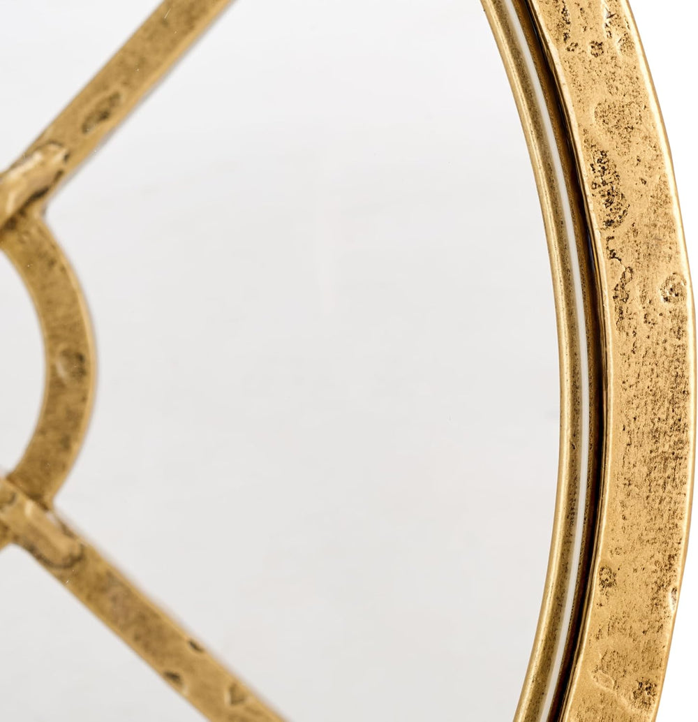 SAFAVIEH Couture Collection Tauri Brass Metal Glass Top Round Accent Table (F...