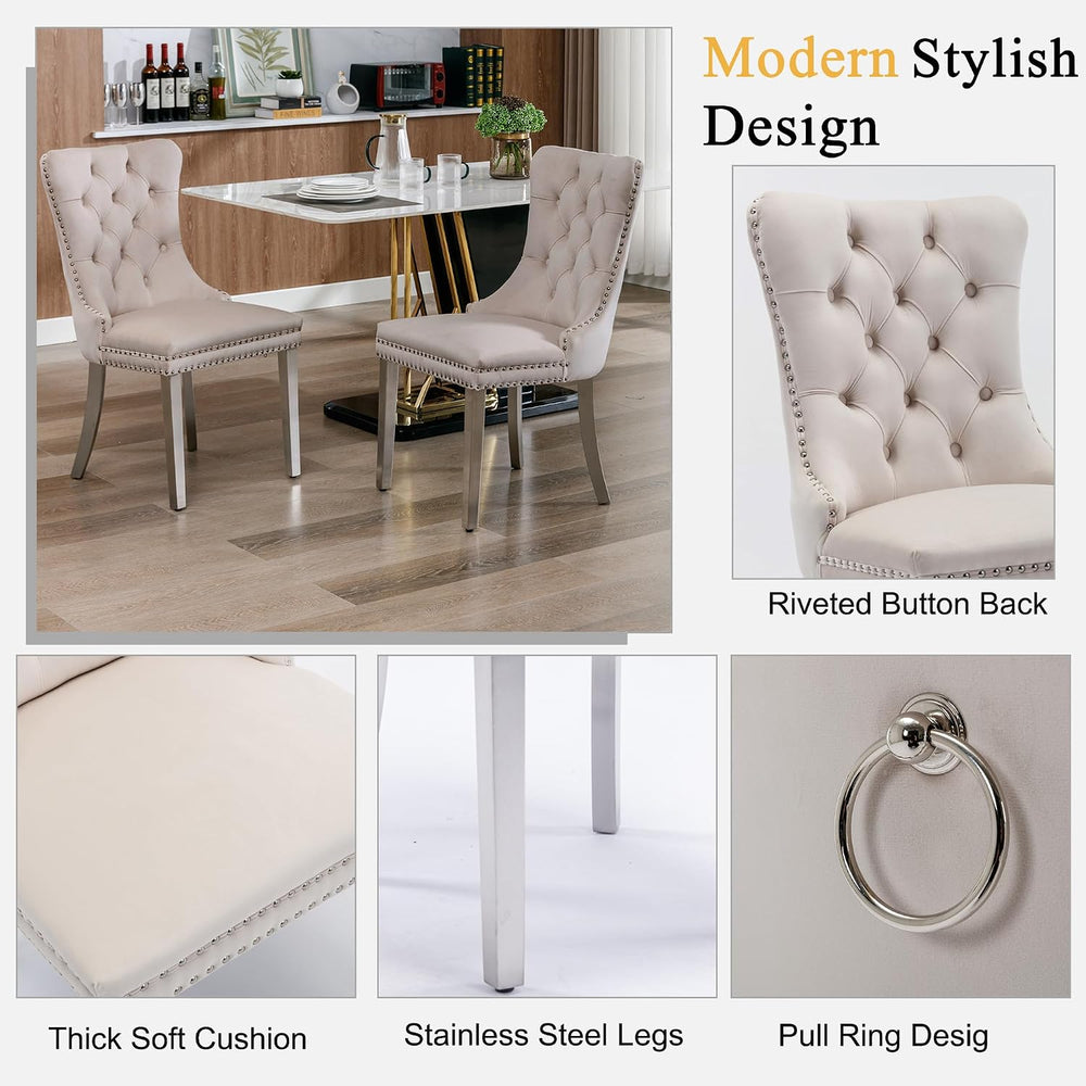 Round Glass Dining Table Set for 4, Small Kitchen Table Set for 4, 47" R...