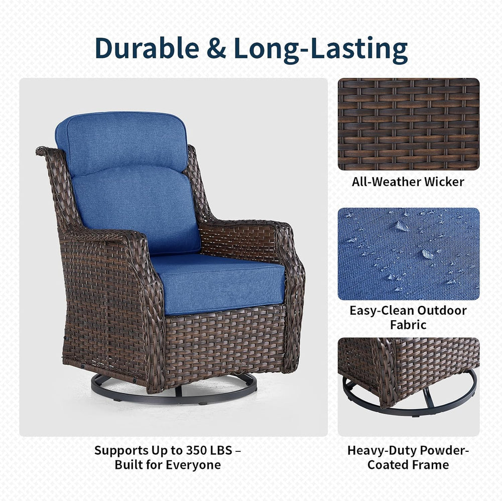 Outdoor Swivel Rocker Chair with 6" Thick Cushions | 6" ultra-thick...