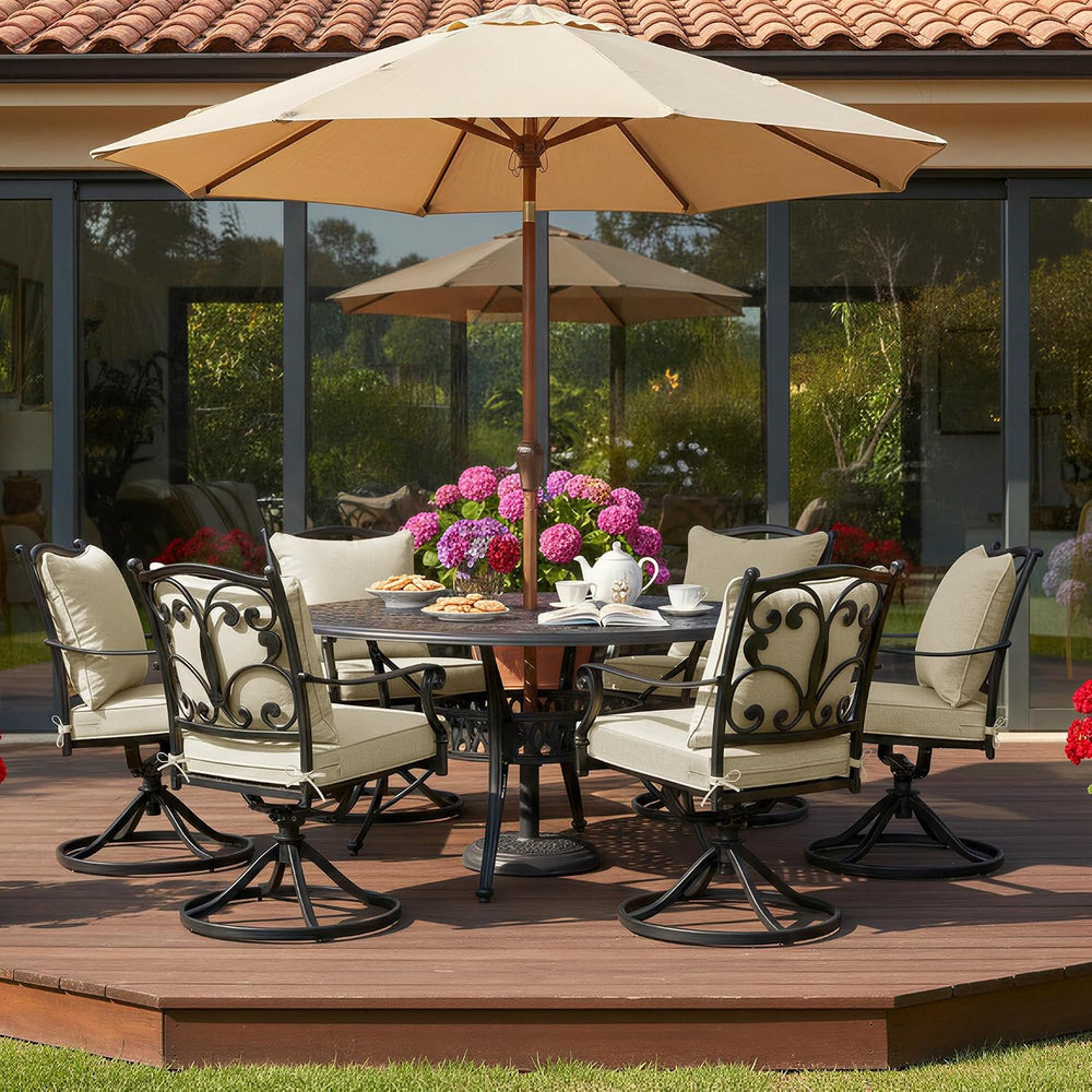 Summsun Patio Chair Cushions Set of 4, Faux Linen Outdoor Furniture Cushions,...