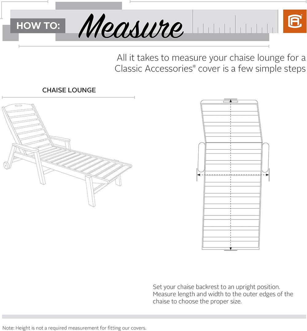 Classic Accessories Terrazzo Water-Resistant 66 Inch Patio Chaise Lounge Chai...