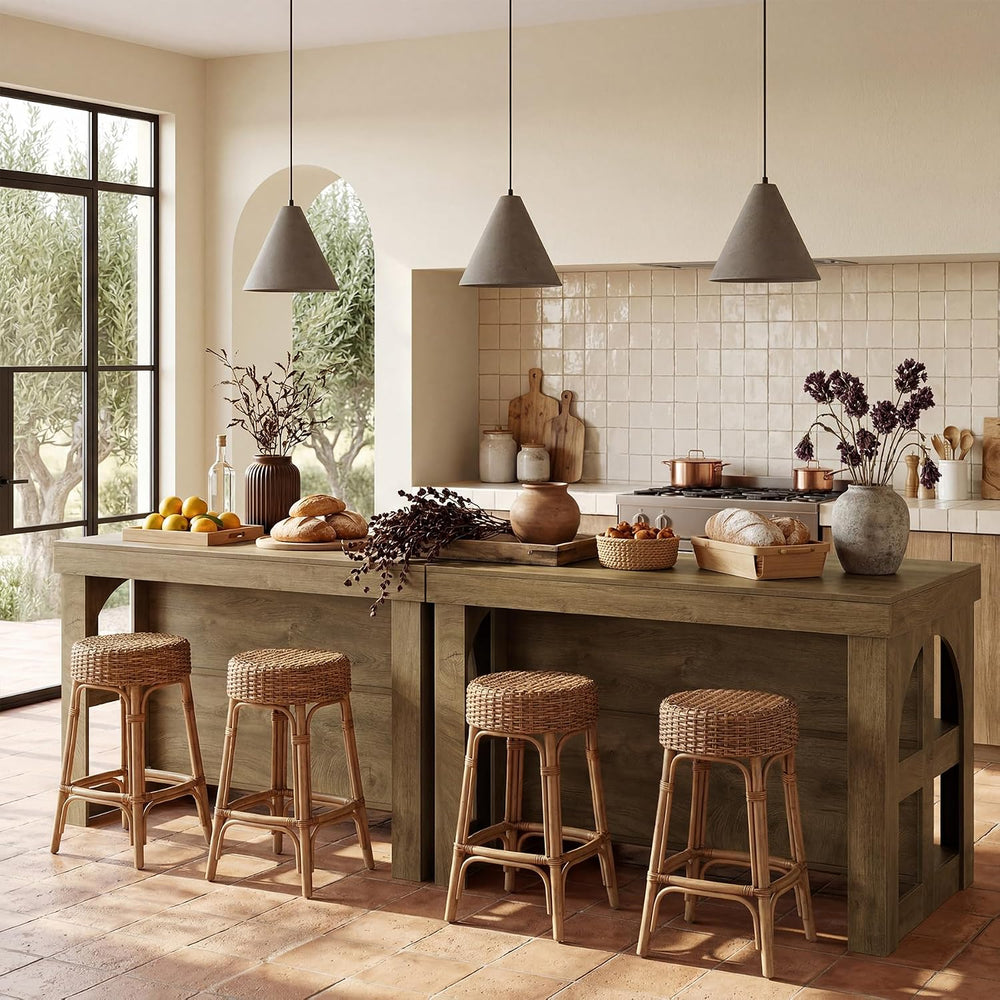 LITTLE TREE Kitchen Island with Storage, 55-Inch Large Stationary Center Isla...