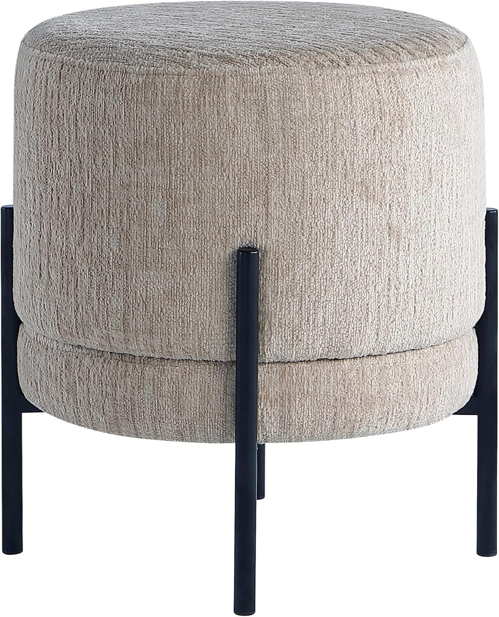 Get Set Style Multifunctional Ottoman with Side Table, Soft Round Footrest St...