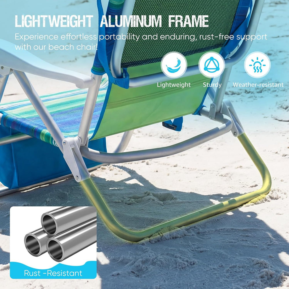 Old Bahama Bay Beach Chairs for Adults, 7-Position Classic Lay Flat Beach Cha...
