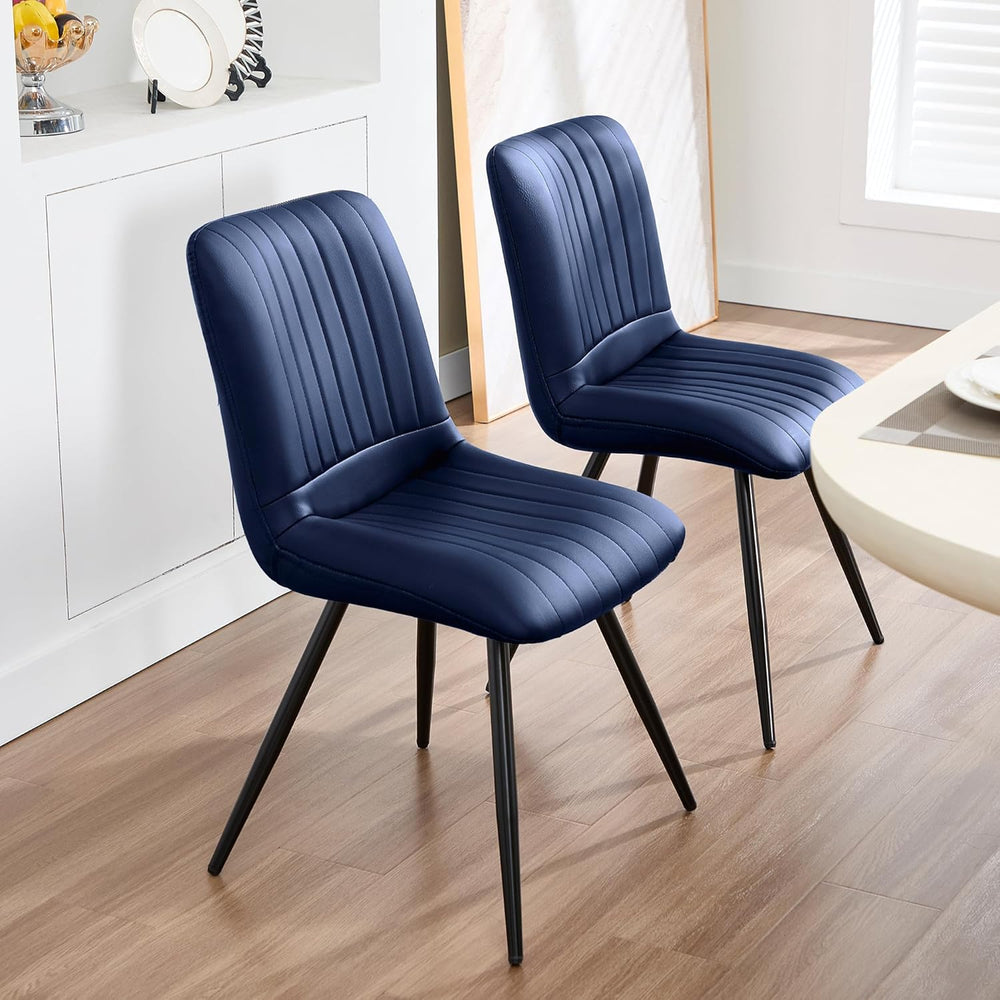 Dining Chairs Set of 2, Modern Dining Chairs with Thick Cushions, Faux Leathe...