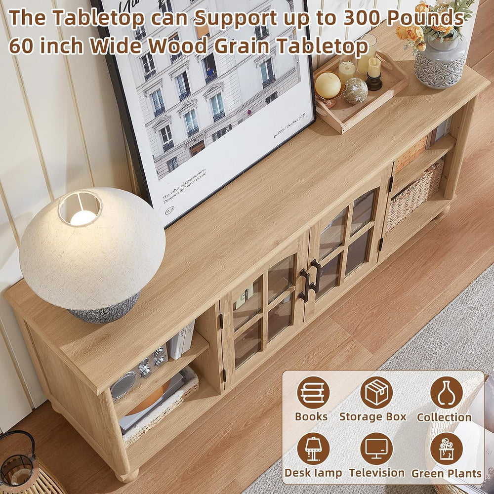 RWYHG Farmhouse TV Stand for 60 in TV, Entertainment Center for Living Room |...