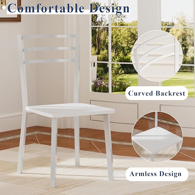 VECELO Small Round Dining Table Set for 2, Wood Tabletop with Strong Metal Fr...