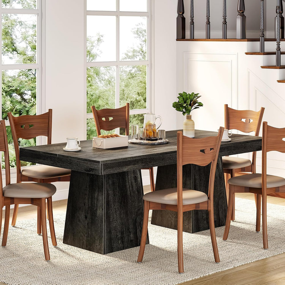 LITTLE TREE Dining Table for 4 People, 31.5-Inch Square Small Kitchen Table, ...