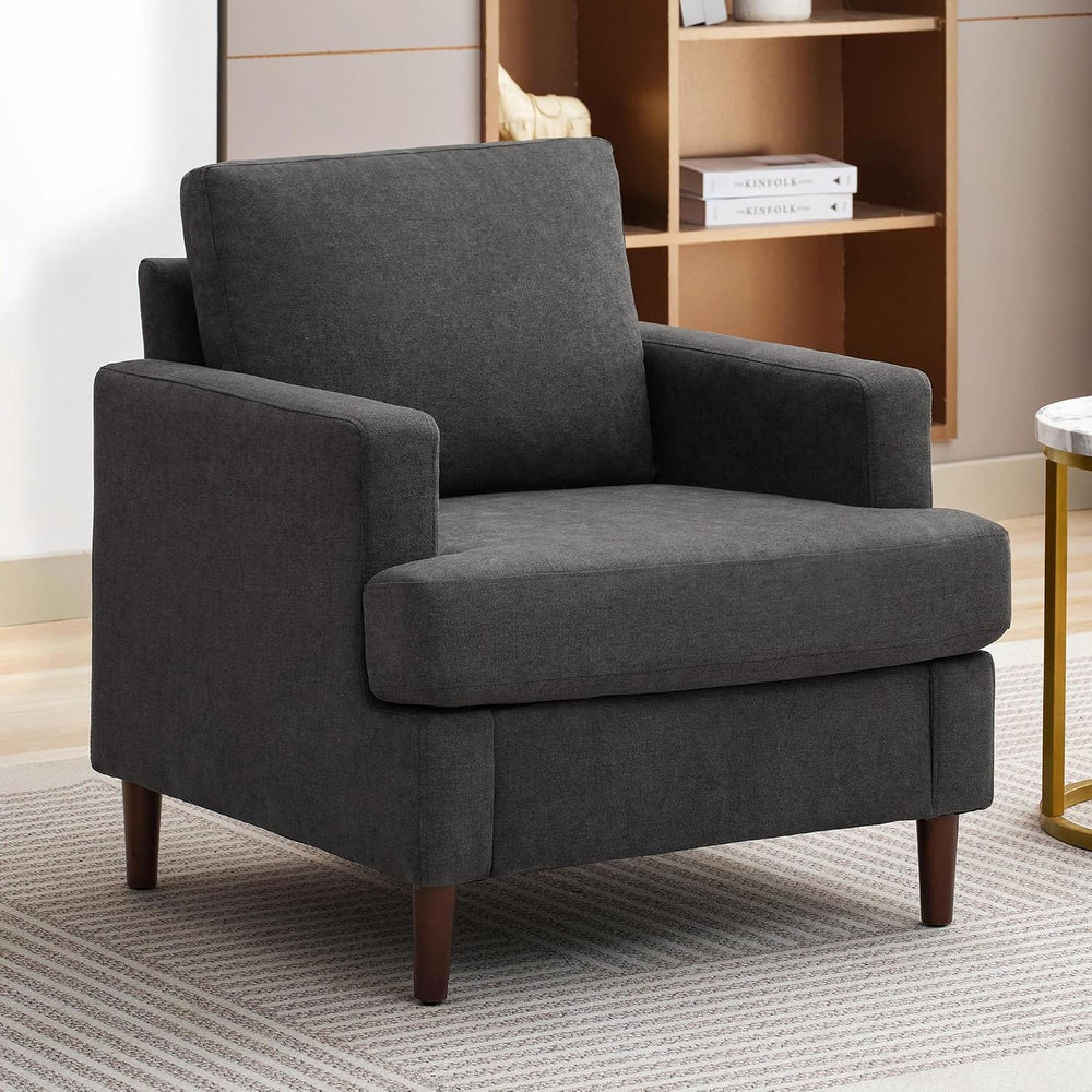 Weture Mid-Century Accent Chair, Dark Grey Armchair Living Room Chairs