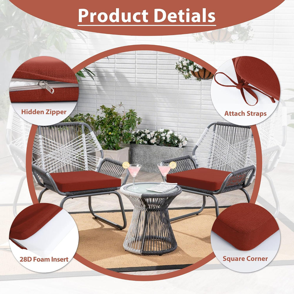 Favoyard Outdoor Chair Cushion Set of 4 Rainproof & Color Fade Resistant ...