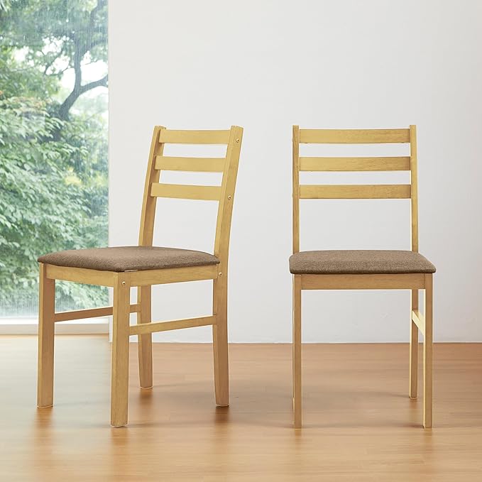 Livinia Seattle Modern Farmhouse Kitchen Dining Room Chair Set of 2, Solid Wo...