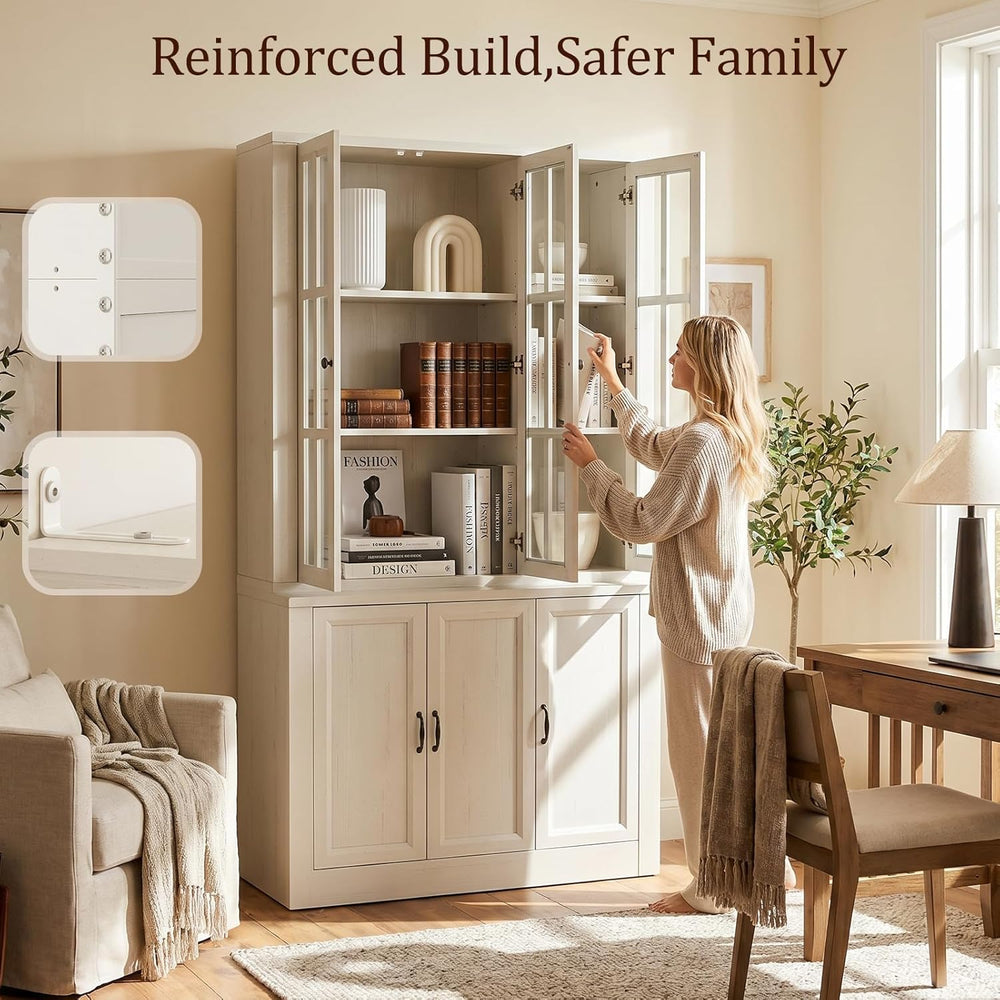 80" Modular Kitchen Pantry Cabinet, 2-in-1 Freestanding Tall Pantry Cabi...