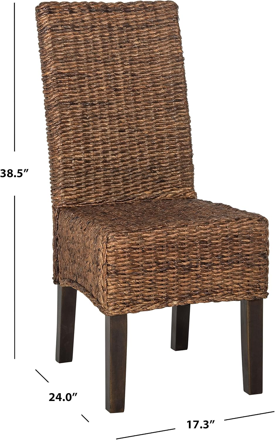 SAFAVIEH Avita Wood Dining Chair Set of 2, 18.5" Seat Brown SEA8012B
