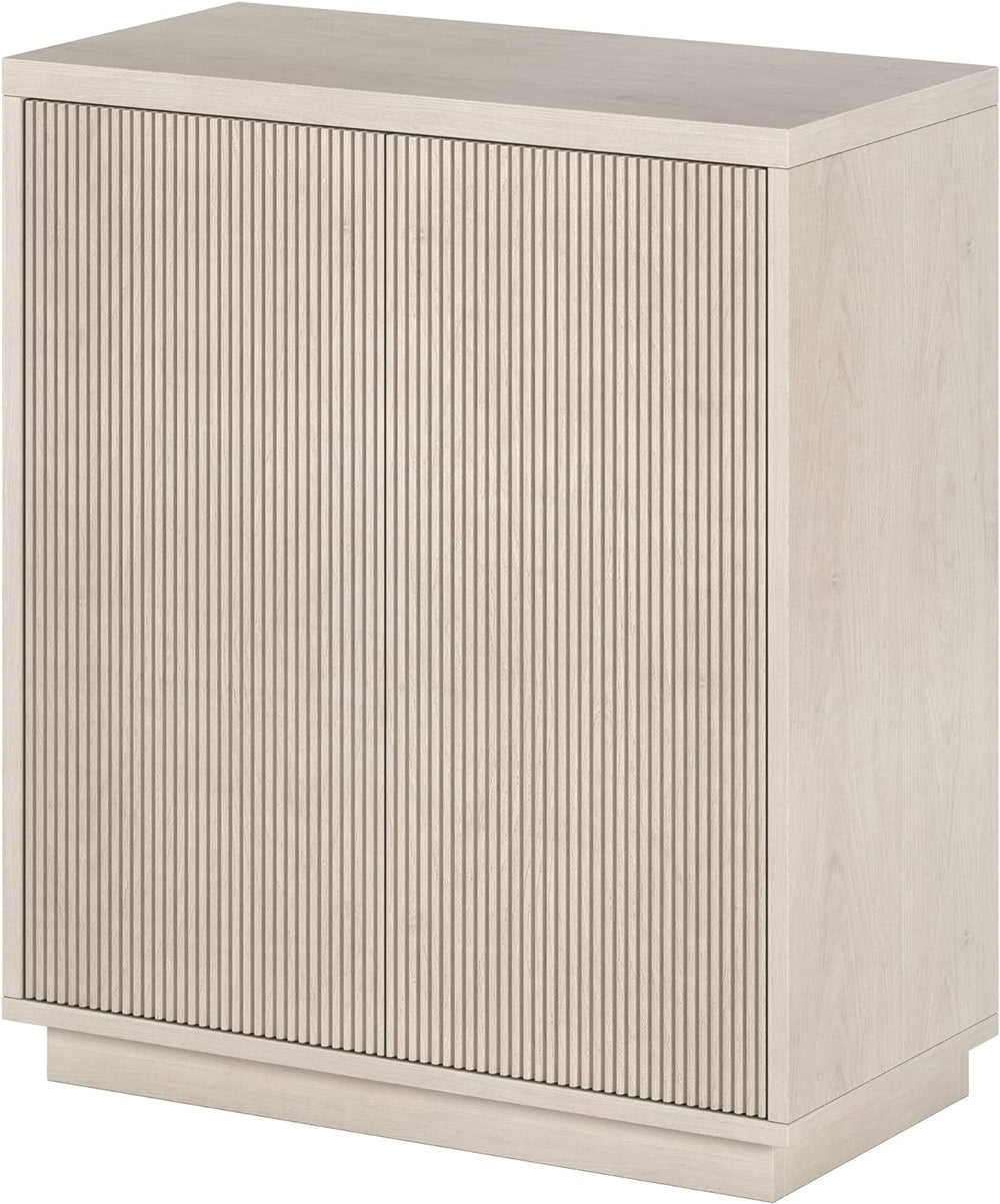Henn&Hart 28" Fluted Accent Cabinet, Sideboard Buffet, Beech White