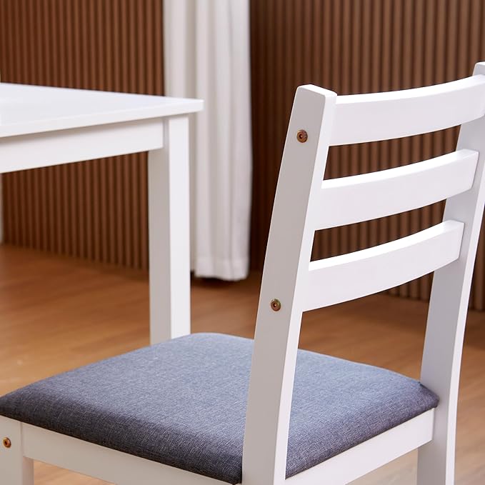 Livinia Seattle Modern Farmhouse Kitchen Dining Room Chair Set of 2, Solid Wo...