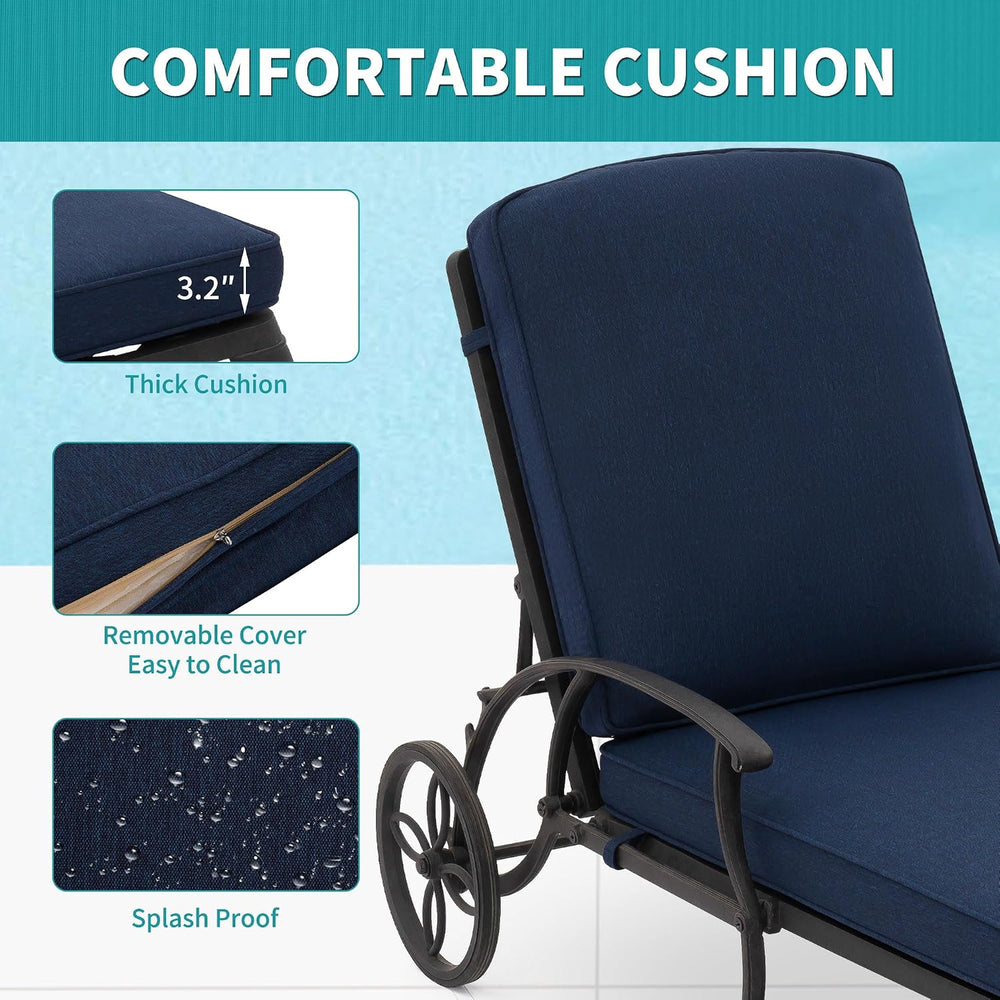 HOMEFUN Outdoor Chaise Lounge Chair Set of 1