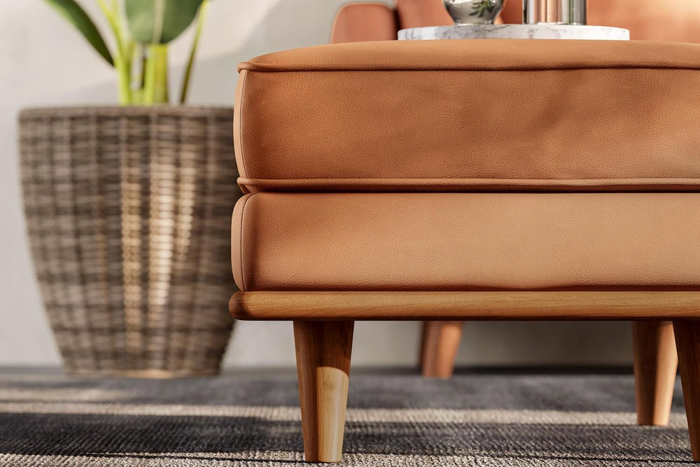 Valencia Artisan Ottoman Italian Nappa 11000 Top Grain Leather, Perfect Balan...