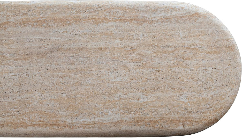 Creative Co-Op Lightweight Eco Stone Rectangle Indoor/Outdoor Table with Trav...