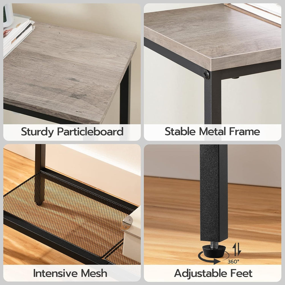 HOOBRO 29.5" Narrow Console Table, Small Entryway Table with Shelf, 2 Ti...