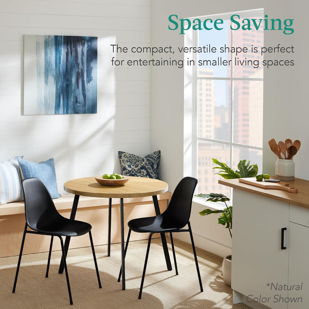 Best Choice Products Round Dining Table 35.5”, Mid-Century Modern Kitchen Tab...
