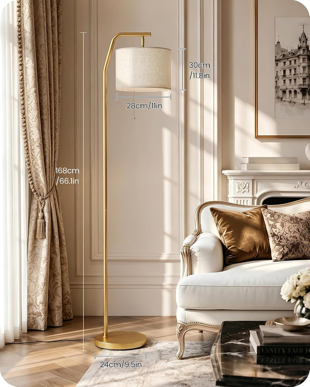 66.1" Tall Floor Lamps with 3 Color Temperatures Bulb & Adjustable L...