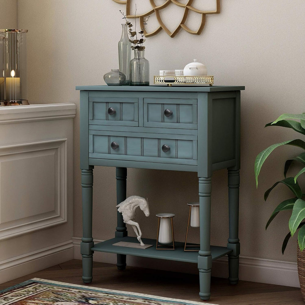P PURLOVE Narrow Console Table, Farmhouse Entryway Table Slim Sofa Table with...