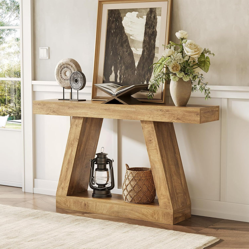 LITTLE TREE 55-Inch Sofa Table with Storage, Farmhouse Console Table for Home...