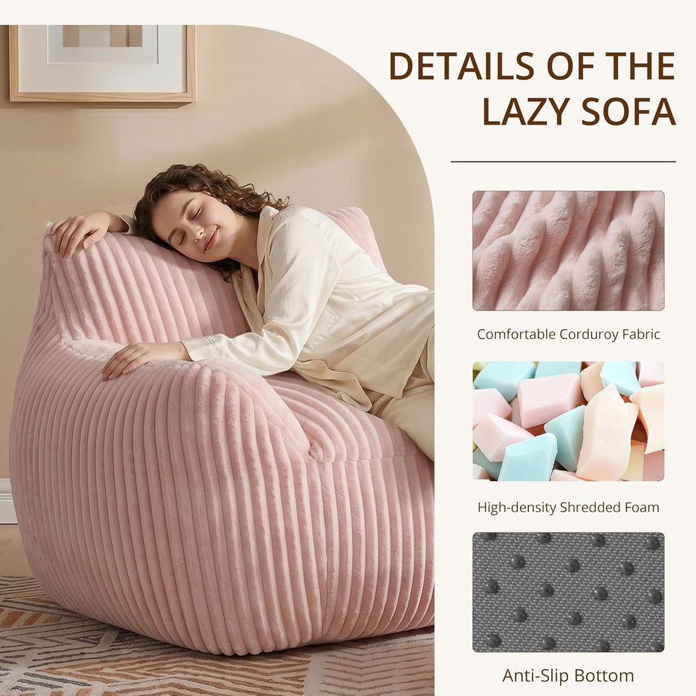 Giant Bean Bag Chair for Adults, Large Bean Bag with Ottoman | Cloud Comfy Be...