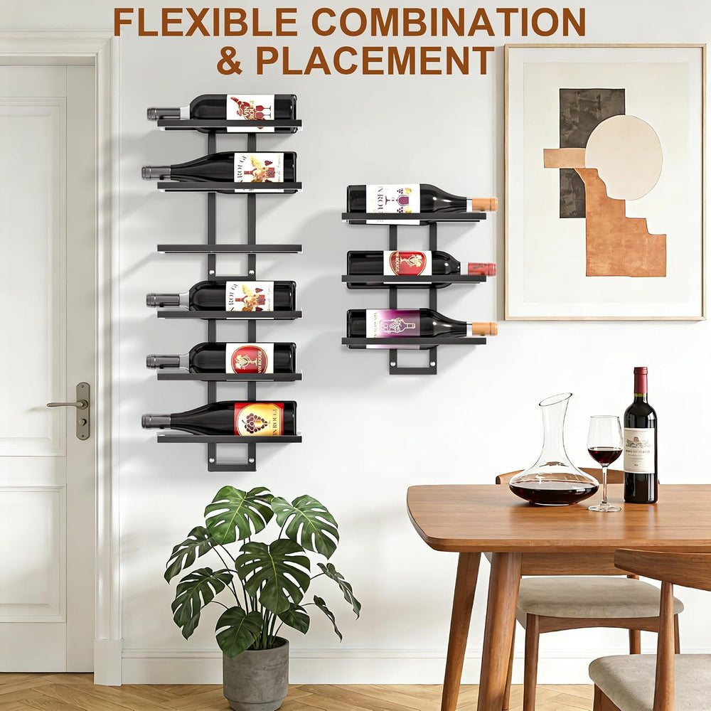 24 Bottles Wall Mount Wine Rack, DIY Detachable Wall Wine Rack, Metal Wine St...