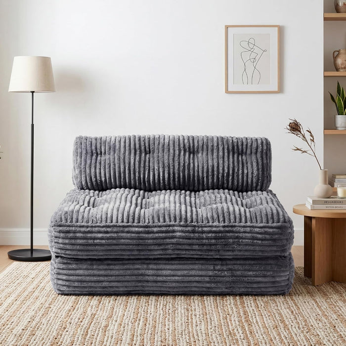 Claiks Boneless Chair Folding Sofa Bed, Sleeper Chair, Dark Grey, Double