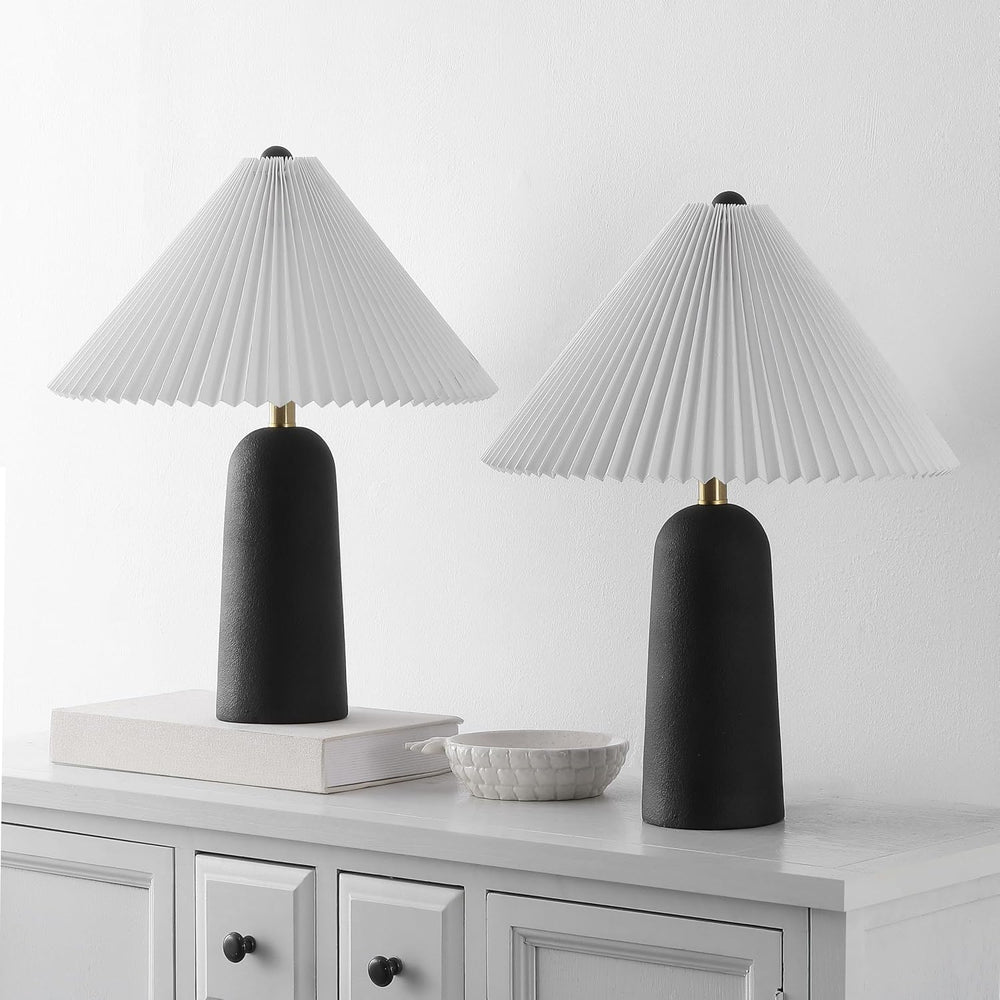 SAFAVIEH Reese Table Lamp Set of 2, 22" Modern Black TBL4636A-SET2