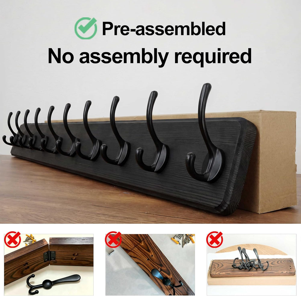 WEBI Coat Rack Wall Mount,38 9/16" Long,10 Hooks,Coat Hooks Wall Mounted...