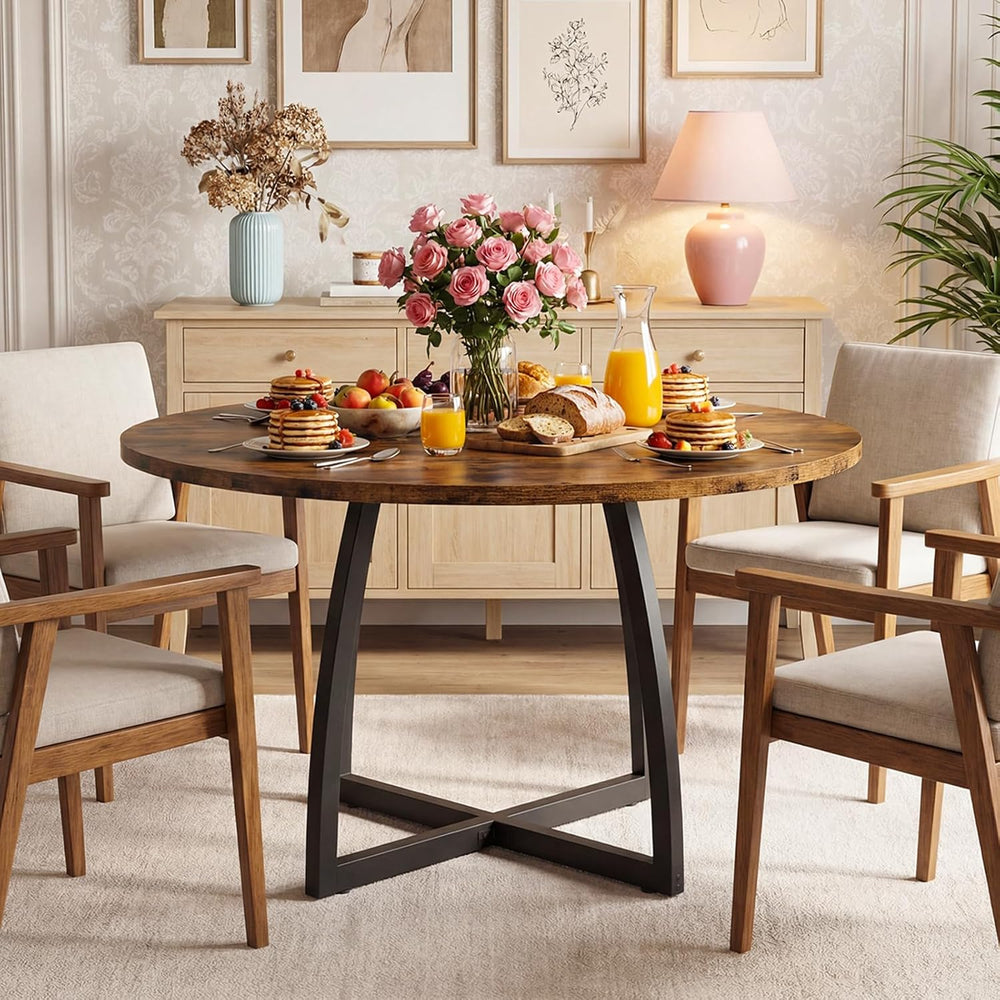 CHOEZON 47.2-Inch Round Dining Table for 4, Kitchen Dining Room Circle Dinner...