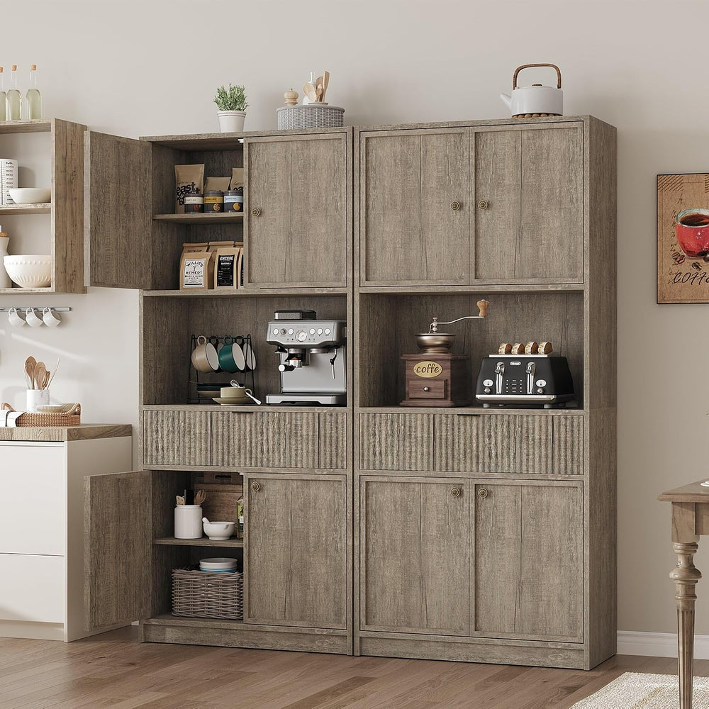 IDEALHOUSE Tall Storage Cabinet, 70" Kitchen Pantry Cabinet with Doors, ...
