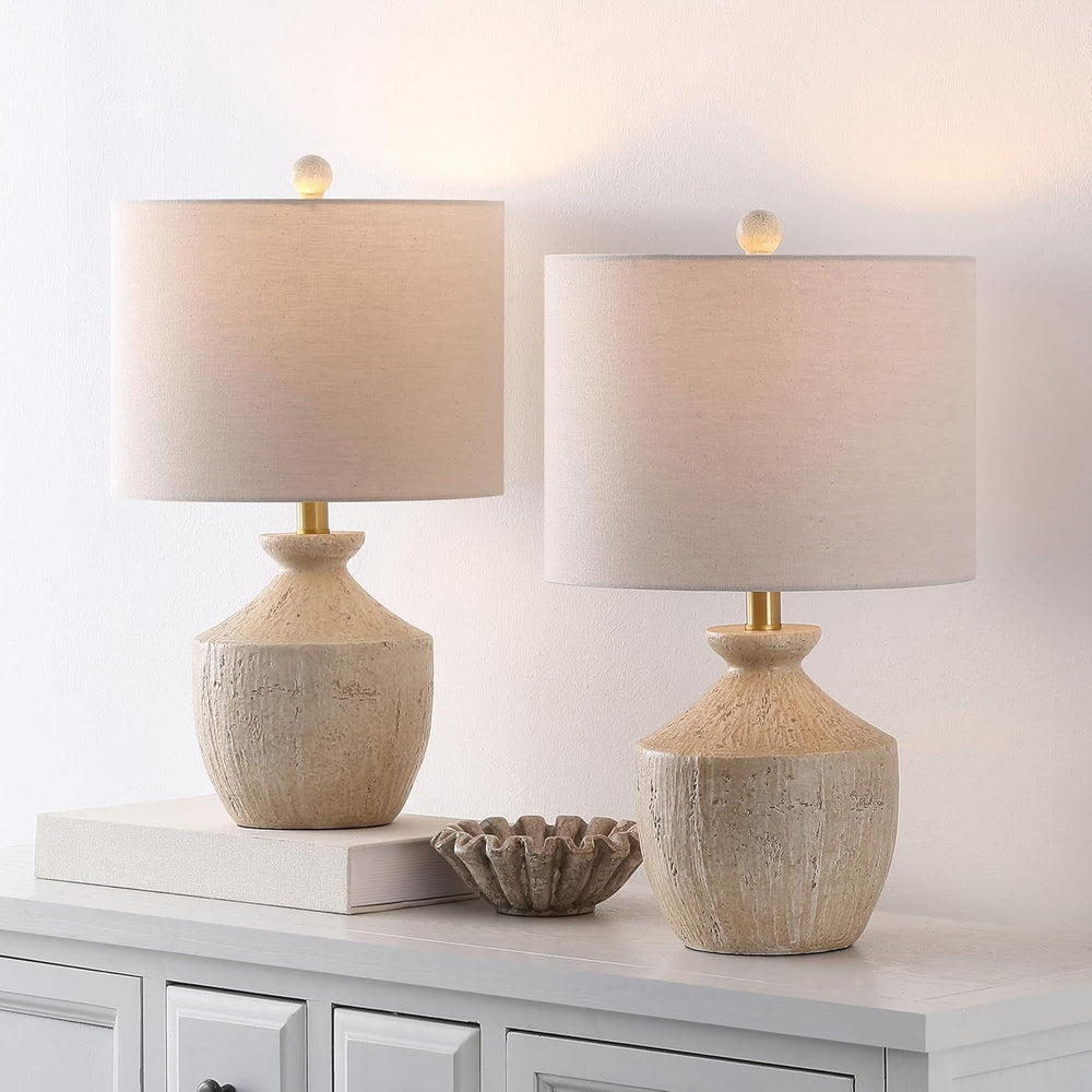 SAFAVIEH Delacey Table Lamp Set of 2, 21" Modern Light Brown TBL4643A-SET2