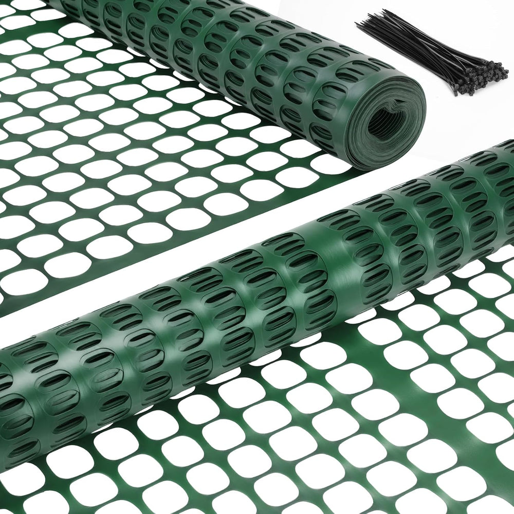 Ohuhu 4'×100'/15 LB Ultra Thick Plastic Mesh Safety Fence, Green