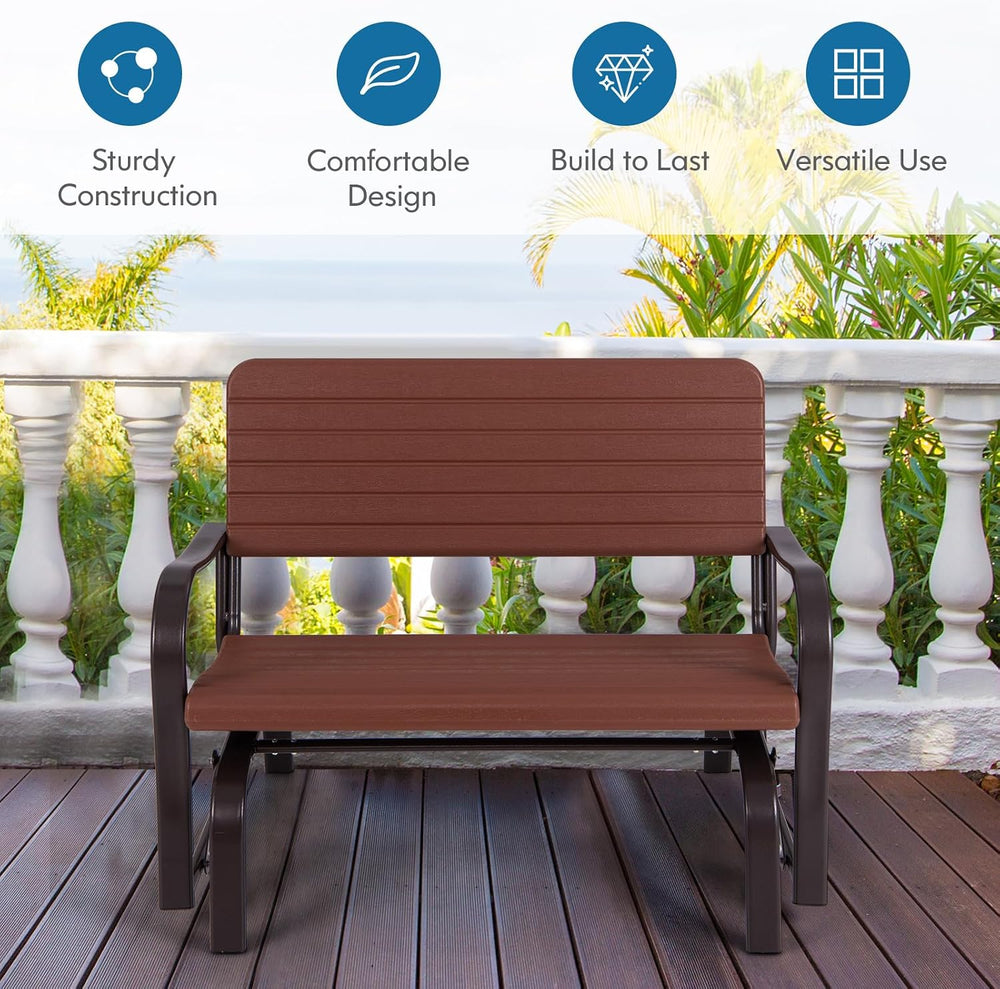 GIANTEX Outdoor Gliders for Outside Patio, Porch Glider w/Steel Frame