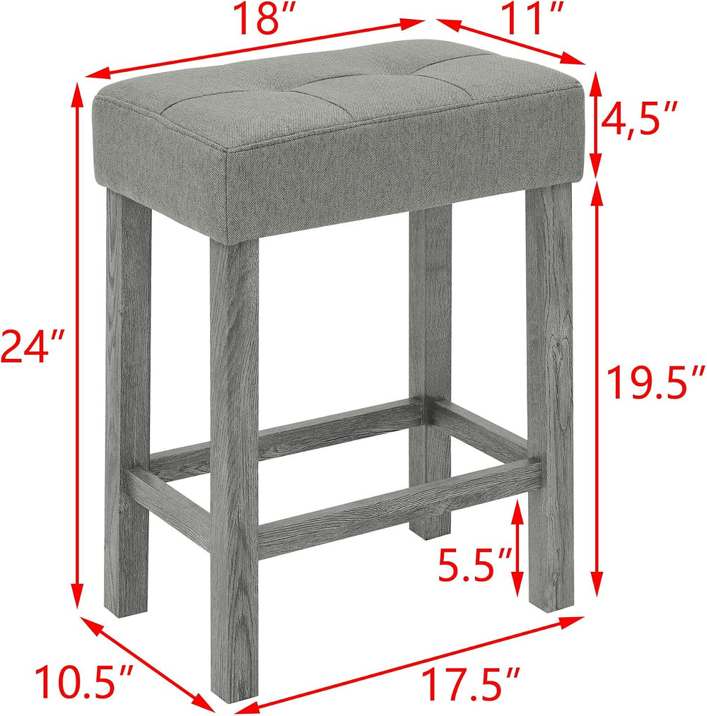 Knocbel Industrial 3-Person Counter Height Rectangle Bar Table Set with Power...