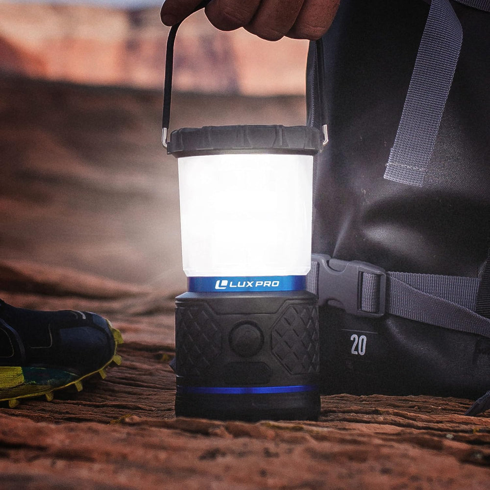 LUXPRO Rechargeable Dual-Power 940 Lumen LED Lantern with Diffused Lens for U...