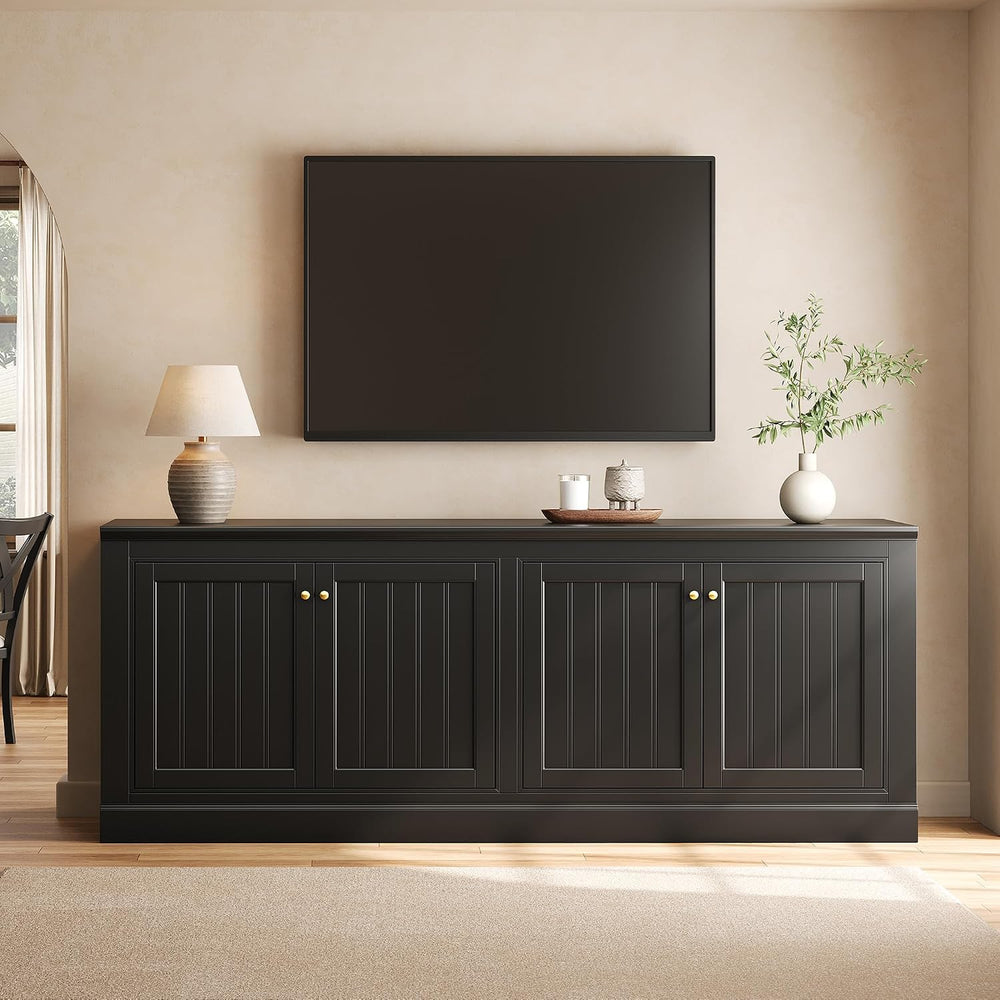 AMERLIFE 72" Modern Sideboard Buffet Cabinet with Vertical Grooved Doors...