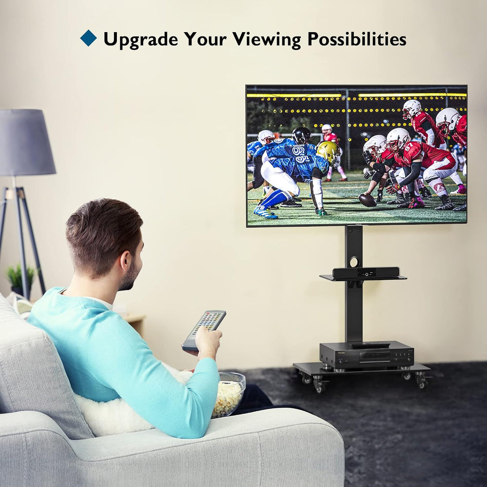 BONTEC TV Stand with Wheels for 30-70 Inch Plasma/LCD/LED Screens up to 40 kg...