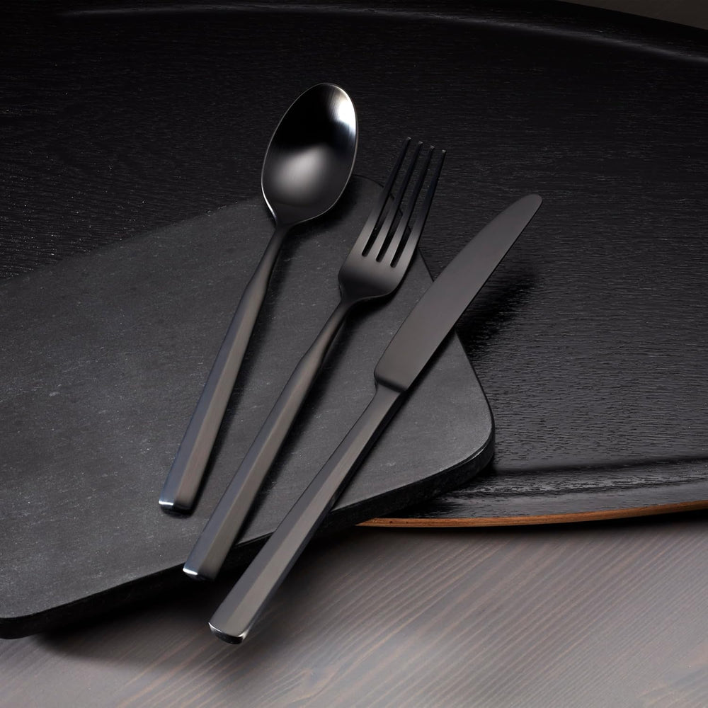 Oneida Ryder Black Satin 20-Piece 18/0 Silverware Set for 4, Flatware