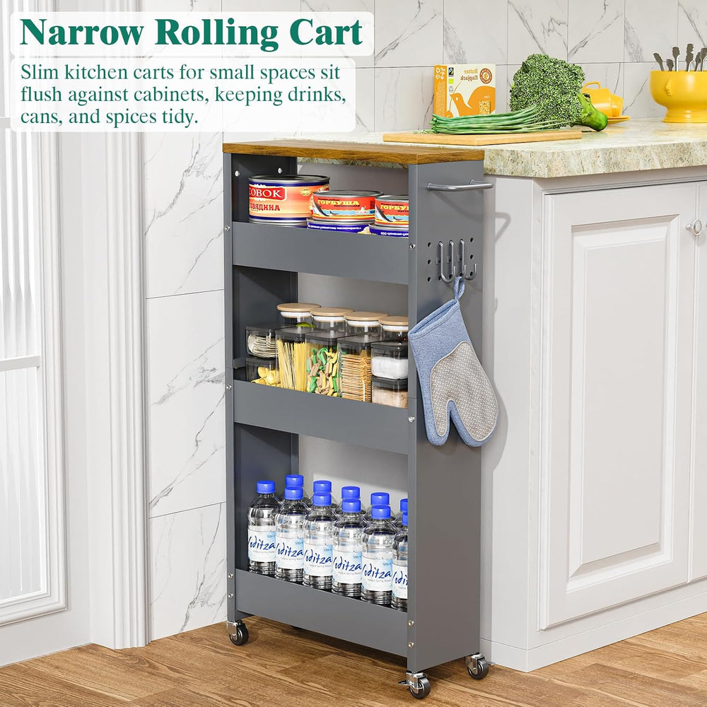 XYZLVSI Slim Storage Cart, Narrow Kitchen Rolling Cart for Small Spaces | 5.9...
