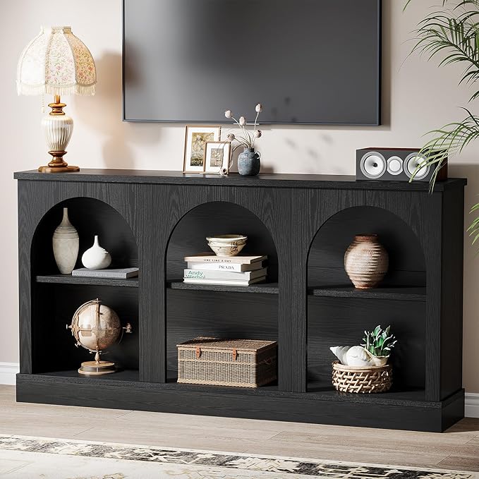 Tribesigns TV Stand for 55/60/65 Inch TV, Farmhouse Entertainment Center with...