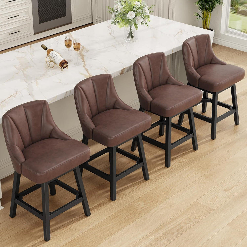 Swivel Bar Stool, 26" Upholstered Counter Height Barstools