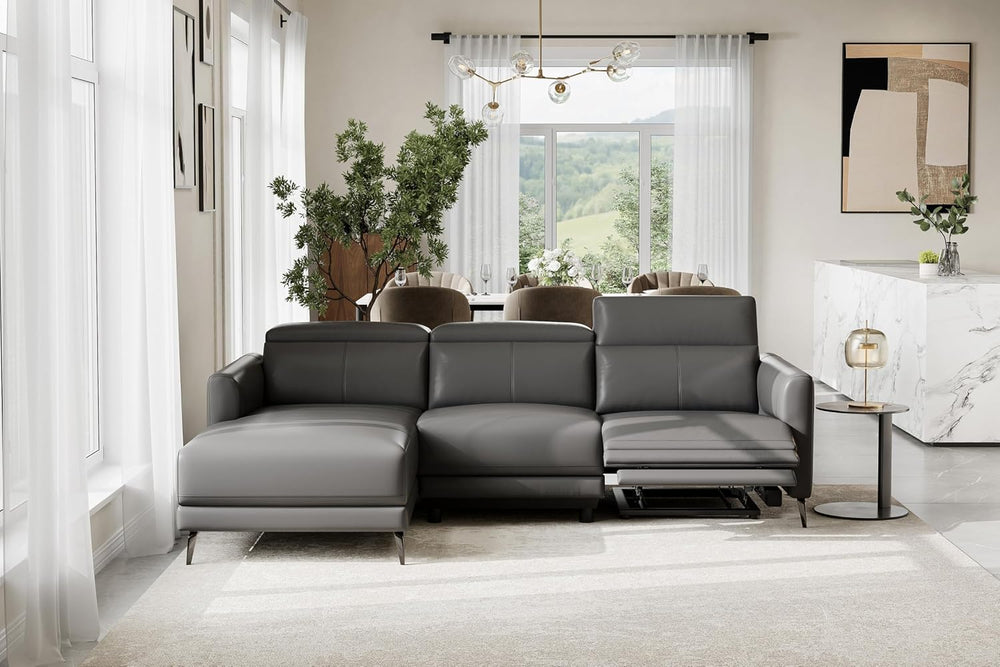 Valencia Andria 99.5" Reclining Leather Sectional Sofa, Reclining Couch ...